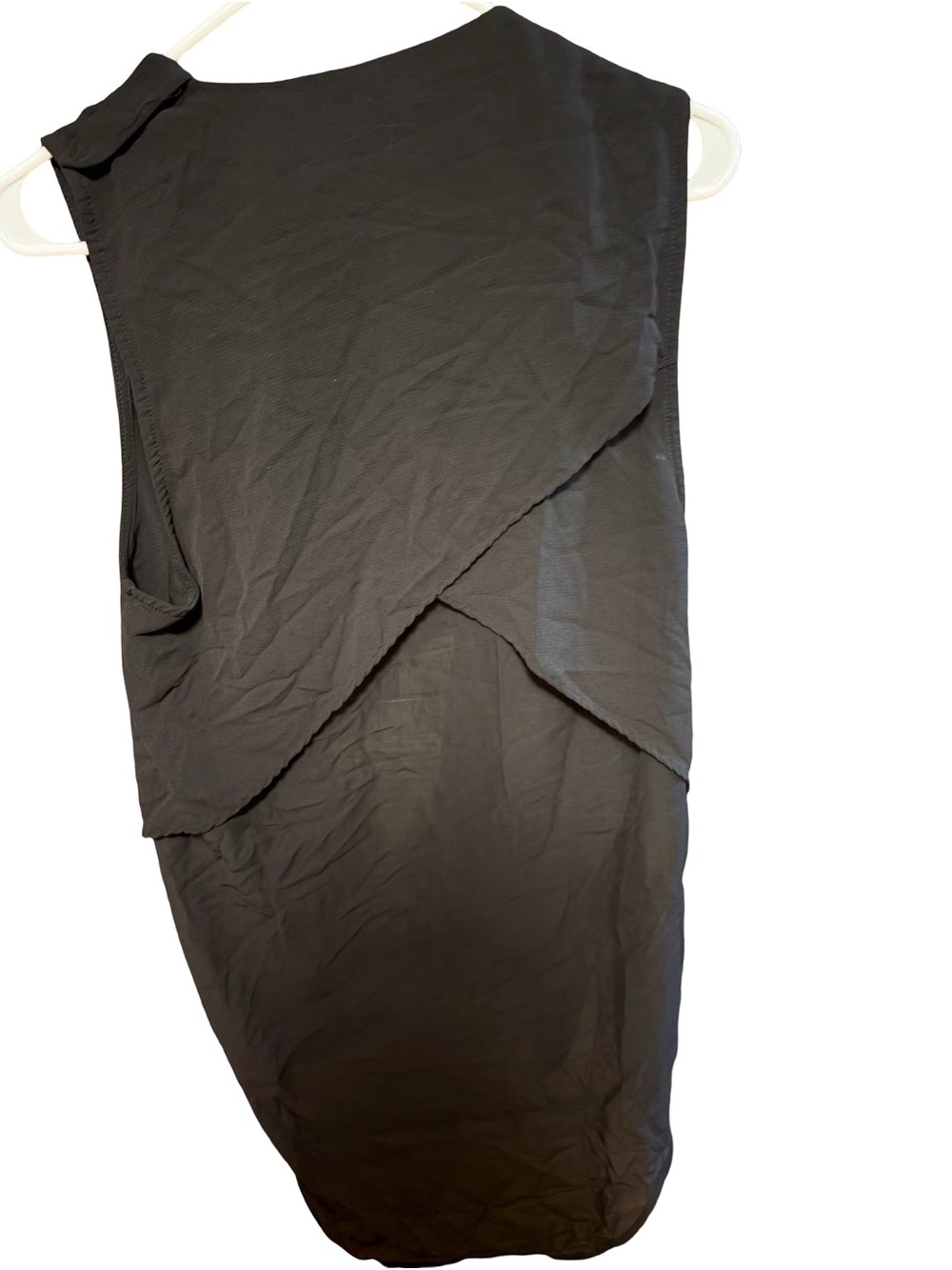 Sleeveless Draped Open Front Vest - Black - Picture 2 of 2